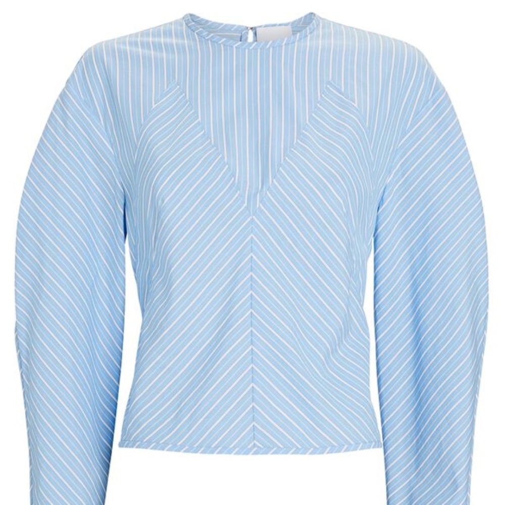 New AKNVAS Margot Striped Puff Sleeve Top US 10